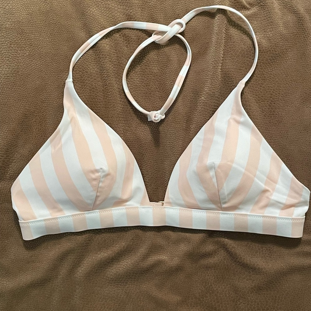 Victoria's Secret Pink and White Bikini Top